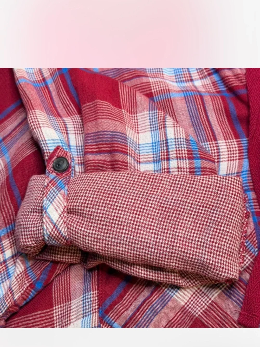 Boston Traders- Magenta Hooded Plaid Button-Up Hoodie Shirt XXL - Picture 5 of 6